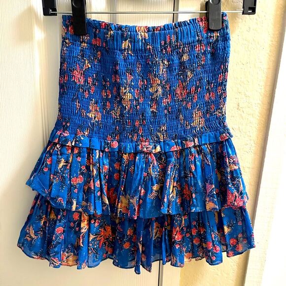 Isabel Marant Étoile Blue & Red Floral Mini Skirt FR 34/ US XS - Picture 2 of 4